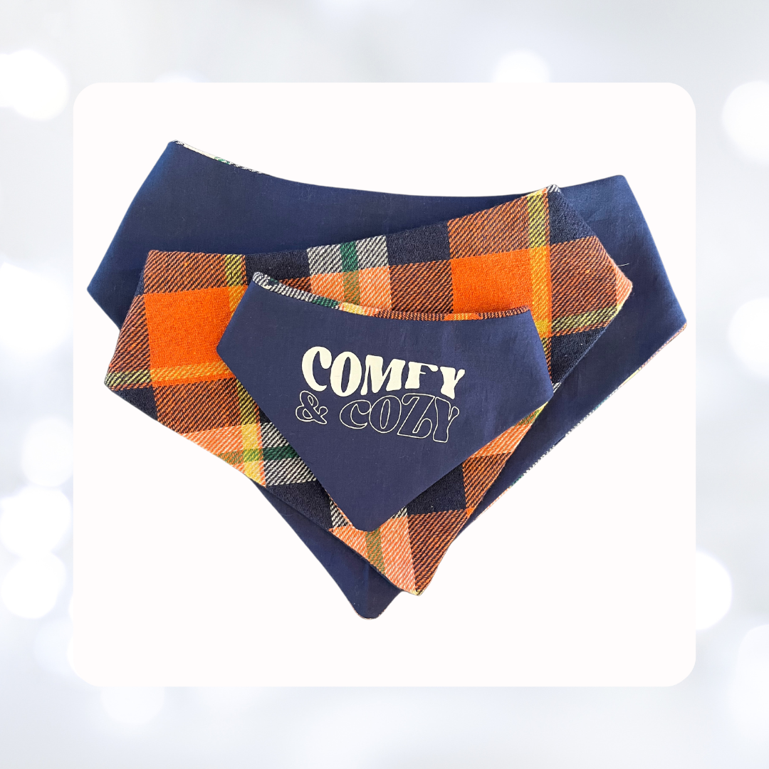 Comfy & Cozy Dog Bandana, Dog Bandana, Pet Bandana, Matching Pet Badana, Pet Accessories